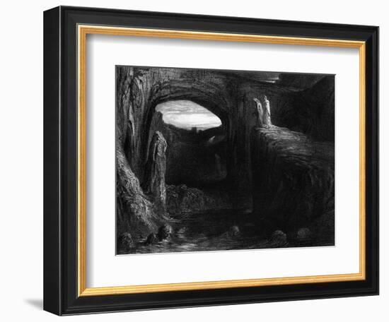 Virgil (70-19 BC) and Dante Entering Hell, Illustration from "The Divine Comedy"-Gustave Doré-Framed Giclee Print