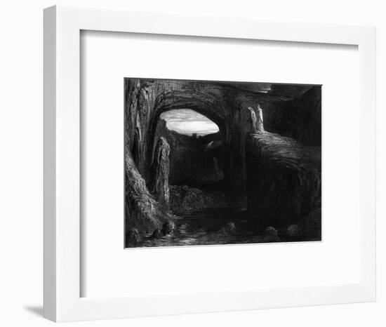 Virgil (70-19 BC) and Dante Entering Hell, Illustration from "The Divine Comedy"-Gustave Doré-Framed Premium Giclee Print