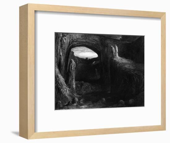 Virgil (70-19 BC) and Dante Entering Hell, Illustration from "The Divine Comedy"-Gustave Doré-Framed Premium Giclee Print