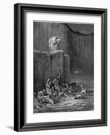 Virgil and Dante Contemplate Some of the Damned-Gustave Dor?-Framed Photographic Print