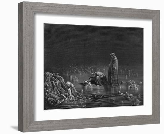 Virgil and Dante, Illustration from "The Divine Comedy" by Dante Alighieri Paris, Published 1885-Gustave Doré-Framed Giclee Print