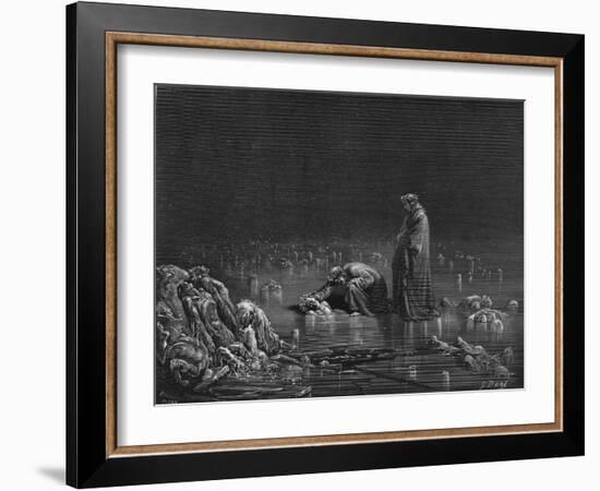 Virgil and Dante, Illustration from "The Divine Comedy" by Dante Alighieri Paris, Published 1885-Gustave Doré-Framed Giclee Print