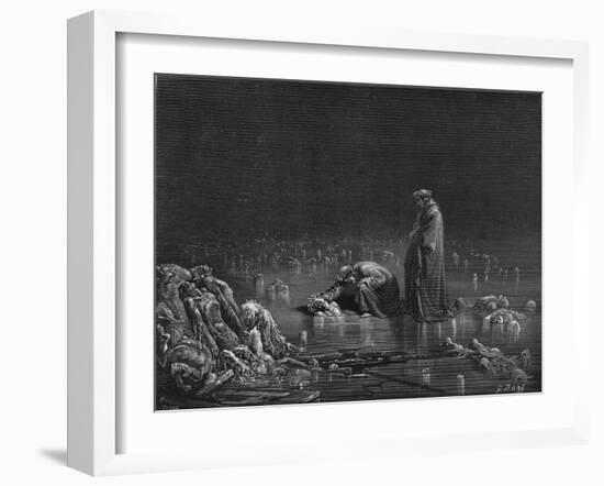 Virgil and Dante, Illustration from "The Divine Comedy" by Dante Alighieri Paris, Published 1885-Gustave Doré-Framed Giclee Print