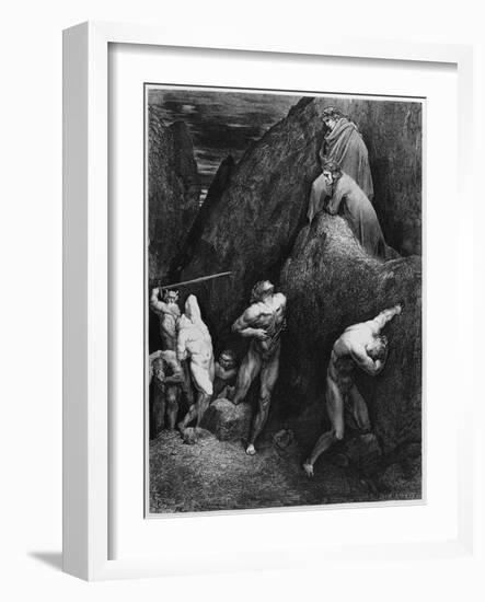 Virgil and Dante, Illustration from "The Divine Comedy" by Dante Alighieri Paris, Published 1885-Gustave Doré-Framed Giclee Print