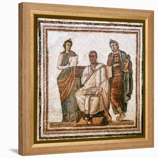 Virgil and the Muses, Roman Mosaic from Sousse, Tunisia, 3rd Century Ad-null-Framed Premier Image Canvas