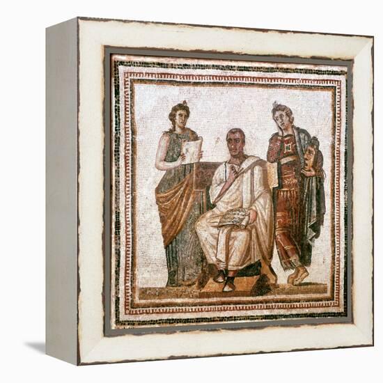 Virgil and the Muses, Roman Mosaic from Sousse, Tunisia, 3rd Century Ad-null-Framed Premier Image Canvas