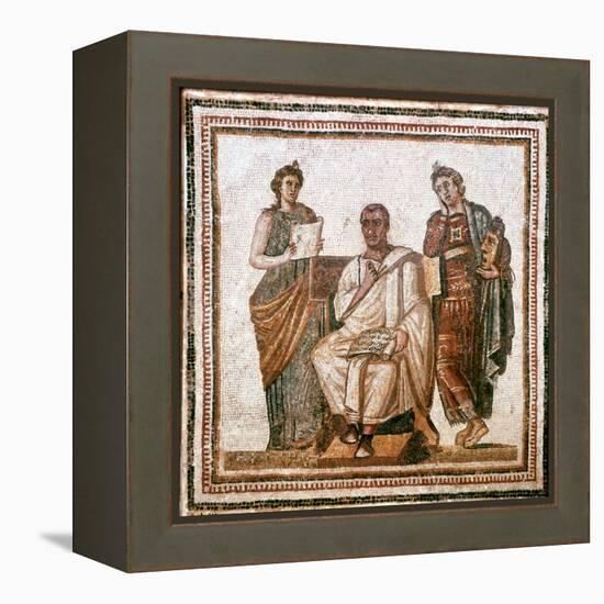 Virgil and the Muses, Roman Mosaic from Sousse, Tunisia, 3rd Century Ad-null-Framed Premier Image Canvas