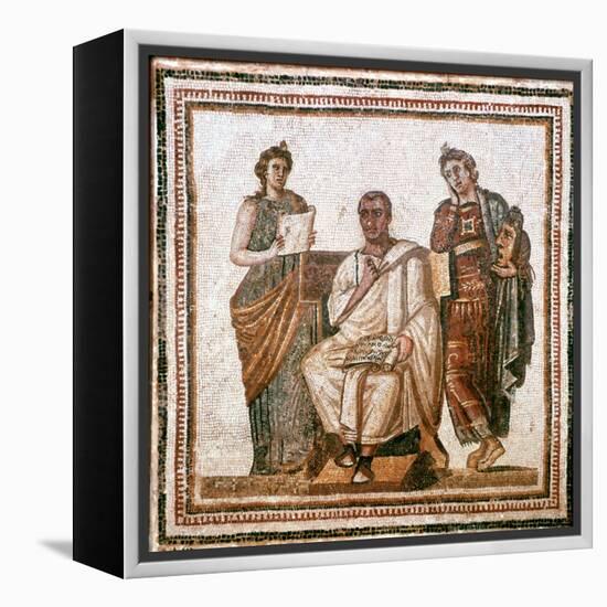 Virgil and the Muses, Roman Mosaic from Sousse, Tunisia, 3rd Century Ad-null-Framed Premier Image Canvas