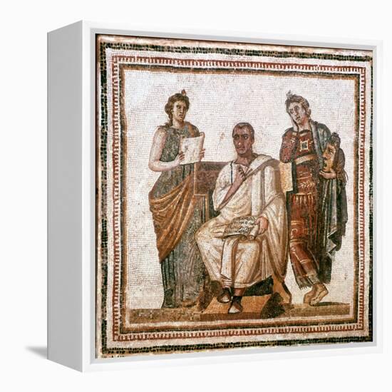 Virgil and the Muses, Roman Mosaic from Sousse, Tunisia, 3rd Century Ad-null-Framed Premier Image Canvas