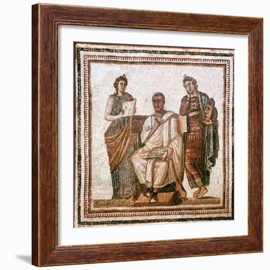 Virgil and the Muses, Roman Mosaic from Sousse, Tunisia, 3rd Century Ad-null-Framed Giclee Print