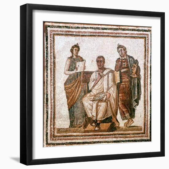 Virgil and the Muses, Roman Mosaic from Sousse, Tunisia, 3rd Century Ad-null-Framed Giclee Print