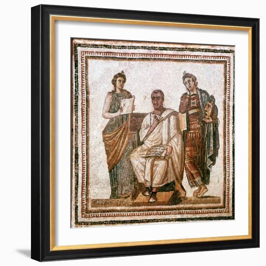 Virgil and the Muses, Roman Mosaic from Sousse, Tunisia, 3rd Century Ad-null-Framed Giclee Print