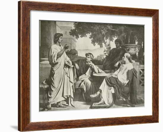 Virgil, Horace and Varius at the House of Maecenas-Charles Francois Jalabert-Framed Giclee Print
