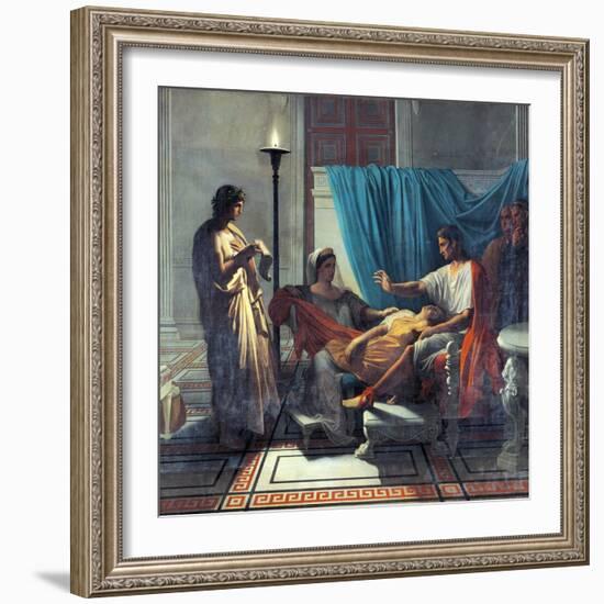 Virgil Reading Aeneid to Augustus, Octavia, and Livia-Jean-Auguste-Dominique Ingres-Framed Giclee Print