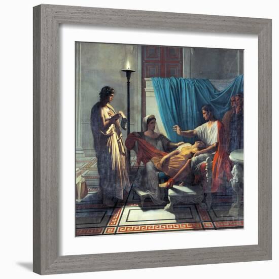 Virgil Reading Aeneid to Augustus, Octavia, and Livia-Jean-Auguste-Dominique Ingres-Framed Giclee Print