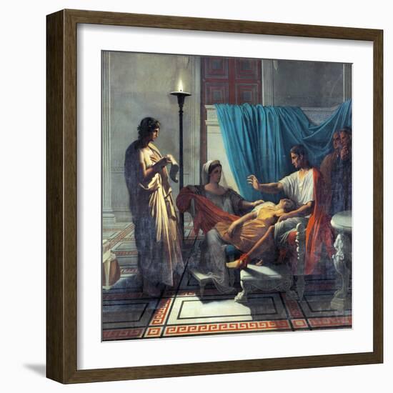 Virgil Reading Aeneid to Augustus, Octavia, and Livia-Jean-Auguste-Dominique Ingres-Framed Giclee Print