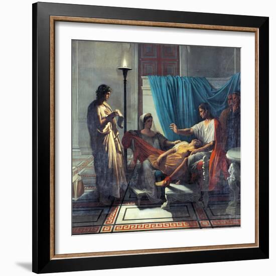 Virgil Reading Aeneid to Augustus, Octavia, and Livia-Jean-Auguste-Dominique Ingres-Framed Giclee Print