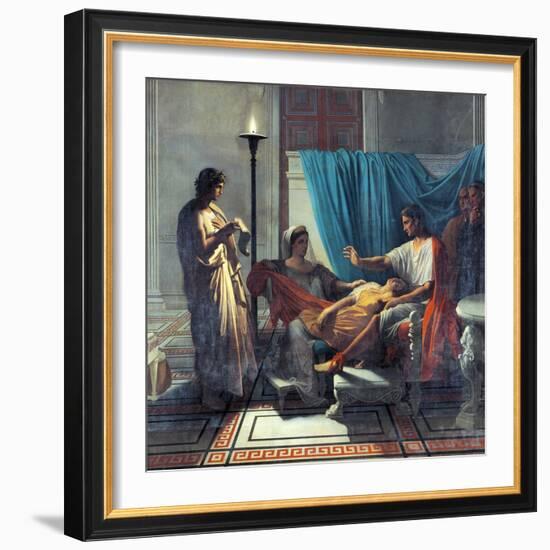 Virgil Reading Aeneid to Augustus, Octavia, and Livia-Jean-Auguste-Dominique Ingres-Framed Giclee Print