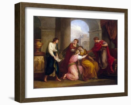 Virgil Reading the Aeneid to Augustus and Octavia, 1788-Angelika Kauffmann-Framed Giclee Print