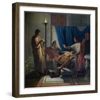 Virgil Reading the Aeneid to Livia, Octavia and Augustus, circa 1812-Jean-Auguste-Dominique Ingres-Framed Giclee Print