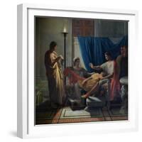 Virgil Reading the Aeneid to Livia, Octavia and Augustus, circa 1812-Jean-Auguste-Dominique Ingres-Framed Giclee Print