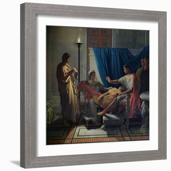 Virgil Reading the Aeneid to Livia, Octavia and Augustus, circa 1812-Jean-Auguste-Dominique Ingres-Framed Giclee Print