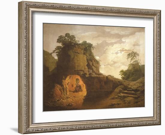 Virgil's Tomb, with the Figure of Silius Italicus, 1779-Joseph Wright-Framed Giclee Print