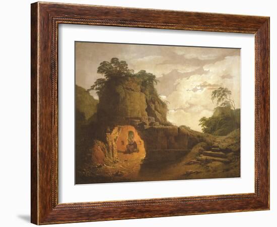 Virgil's Tomb, with the Figure of Silius Italicus, 1779-Joseph Wright-Framed Giclee Print