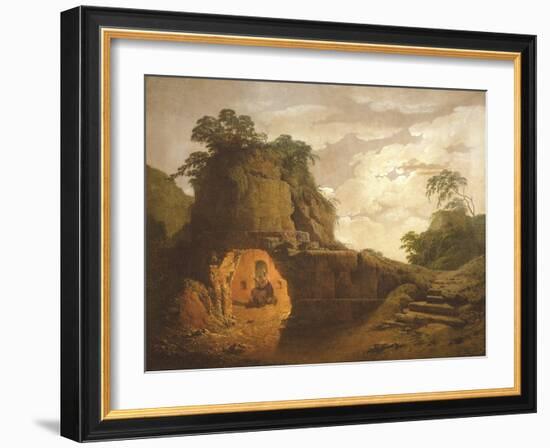 Virgil's Tomb, with the Figure of Silius Italicus, 1779-Joseph Wright-Framed Giclee Print