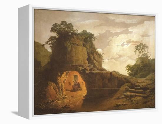 Virgil's Tomb, with the Figure of Silius Italicus, 1779-Joseph Wright-Framed Premier Image Canvas