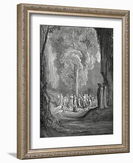 Virgil Shows the Tree to Dante, 1880-Gustave Doré-Framed Giclee Print