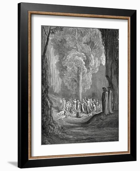 Virgil Shows the Tree to Dante, 1880-Gustave Doré-Framed Giclee Print