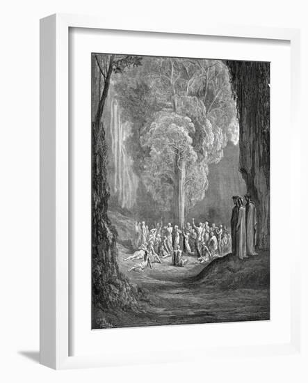 Virgil Shows the Tree to Dante, 1880-Gustave Doré-Framed Giclee Print