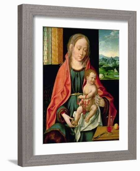 Virgin and Child, 1530 (Panel)-Joos van Cleve-Framed Giclee Print