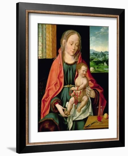 Virgin and Child, 1530 (Panel)-Joos van Cleve-Framed Giclee Print