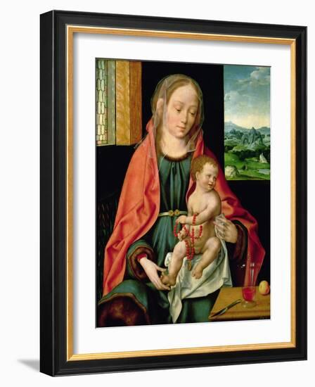 Virgin and Child, 1530 (Panel)-Joos van Cleve-Framed Giclee Print