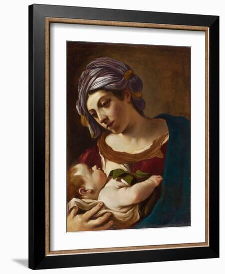 Virgin and Child, 1621-22 (Painting)-Guercino (1591-1666)-Framed Giclee Print