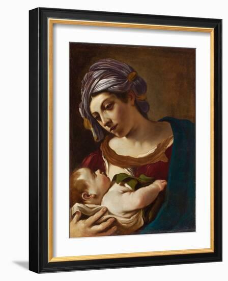 Virgin and Child, 1621-22 (Painting)-Guercino (1591-1666)-Framed Giclee Print