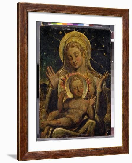 Virgin and Child, 1825 (Tempera on Panel)-William Blake-Framed Giclee Print