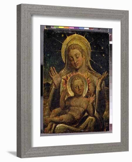 Virgin and Child, 1825 (Tempera on Panel)-William Blake-Framed Giclee Print