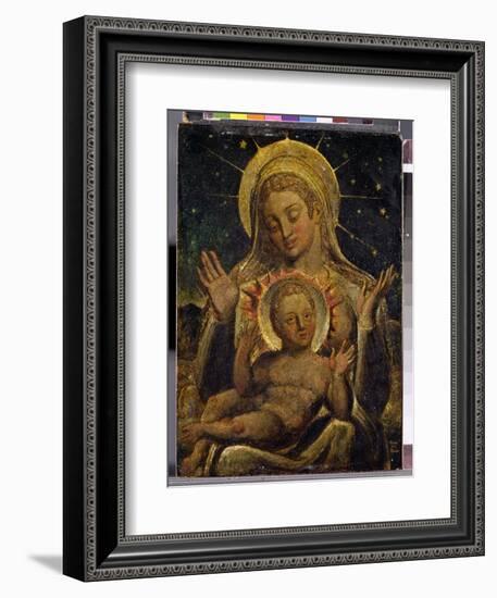 Virgin and Child, 1825 (Tempera on Panel)-William Blake-Framed Giclee Print