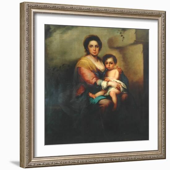 Virgin and child, 18th century-Bartolome Esteban Murillo-Framed Giclee Print