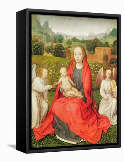 Virgin and Child between Two Angels, C.1480S (Oil on Oak)-Hans Memling-Framed Premier Image Canvas