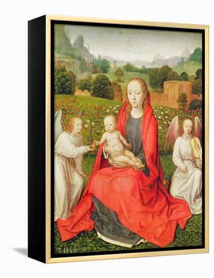 Virgin and Child between Two Angels, C.1480S (Oil on Oak)-Hans Memling-Framed Premier Image Canvas