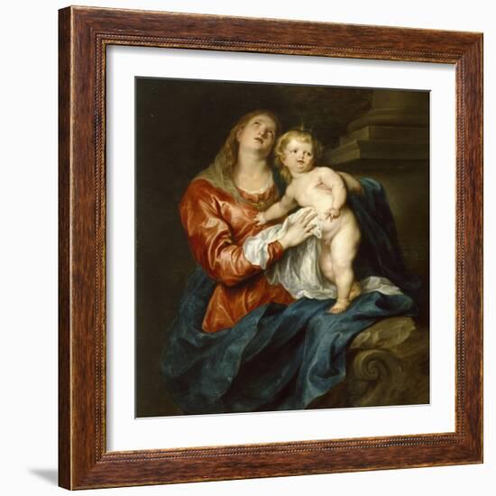 Virgin and Child, C.1630-32 (Oil on Canvas)-Anthony Van Dyck-Framed Giclee Print