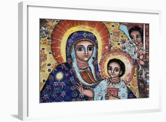 Virgin and Child, Detail, Fresco, Church of Narga Selassie-null-Framed Giclee Print