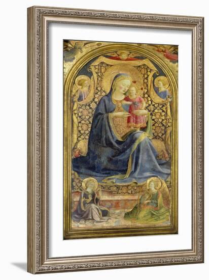 Virgin and Child Enthroned Surrounded by Angels-Fra Angelico-Framed Giclee Print