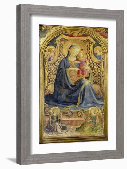 Virgin and Child Enthroned Surrounded by Angels-Fra Angelico-Framed Giclee Print