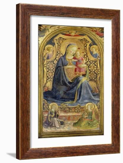 Virgin and Child Enthroned Surrounded by Angels-Fra Angelico-Framed Giclee Print