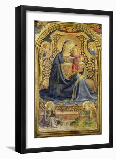 Virgin and Child Enthroned Surrounded by Angels-Fra Angelico-Framed Giclee Print